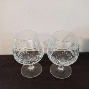 Vintage Pair of Lead Crystal Brandy Glasses. Excellent Condition.