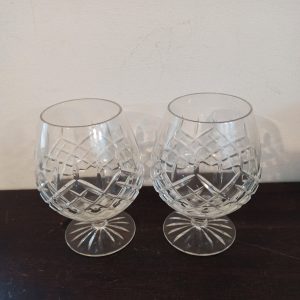 A Pair of Vintage 12.5% Lead Crystal Brandy Glasses. Very Good Condition.