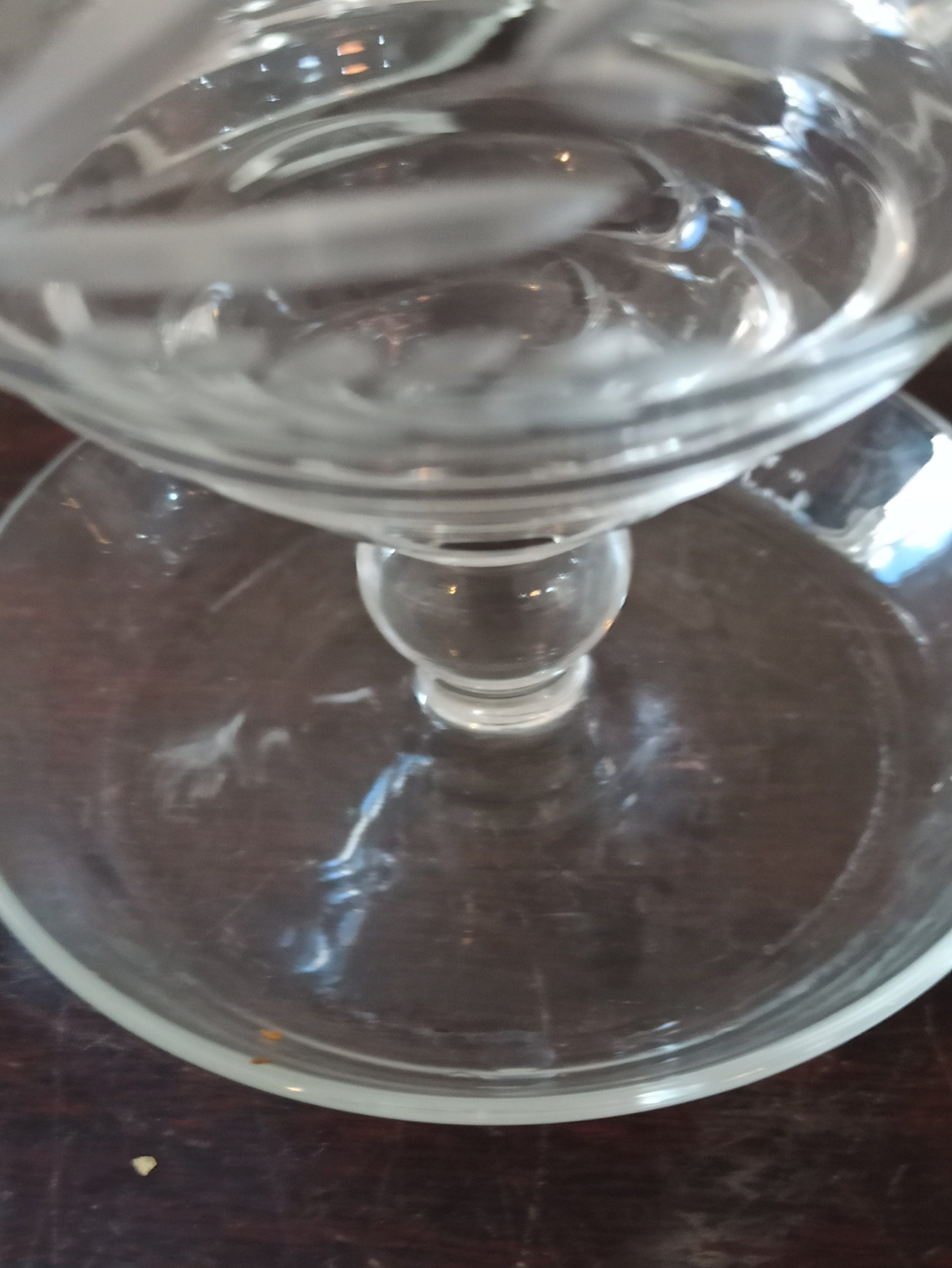 Vintage 4 Glass Dessert Dishes With Spoon Rest Trays. - Image 8