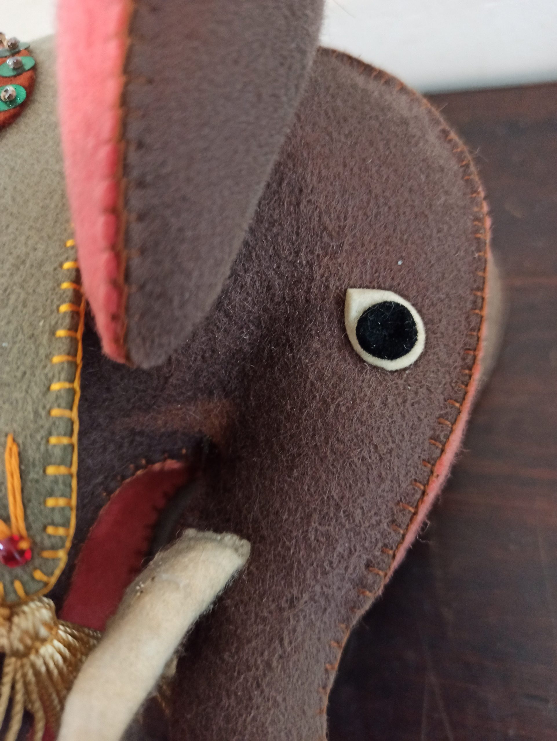 Handmade Vintage Felt Elephant. Good Condition. - Image 6