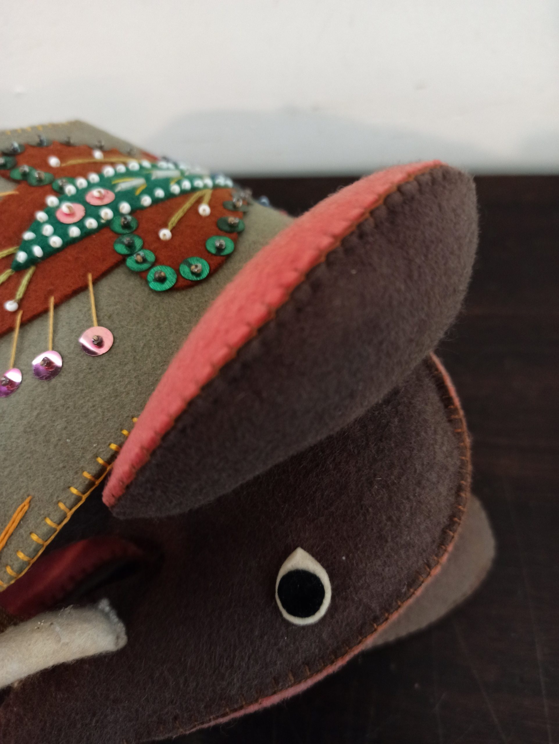 Handmade Vintage Felt Elephant. Good Condition. - Image 8