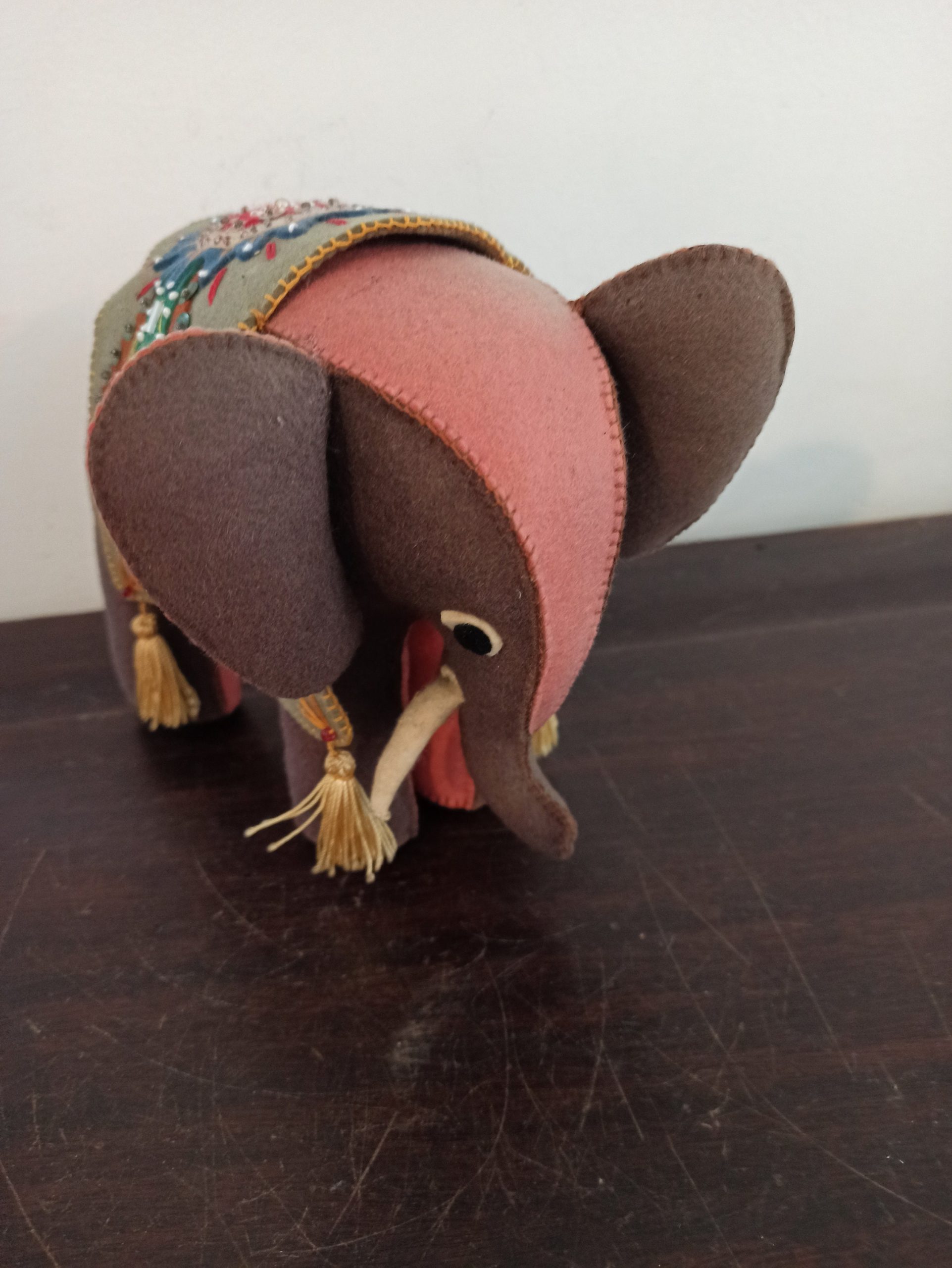 Handmade Vintage Felt Elephant. Good Condition. - Image 10