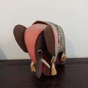 Handmade Vintage Felt Elephant. Good Condition.