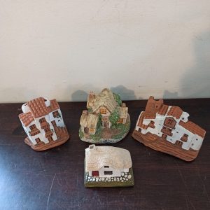 A Collection of 4 Model Buildings. Very Good Condition. One Lilliput Lane. Woodcutters Cottage (1983)