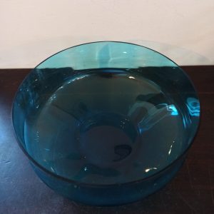 Blue Glass Serving Bowl / Fruit Bowl.