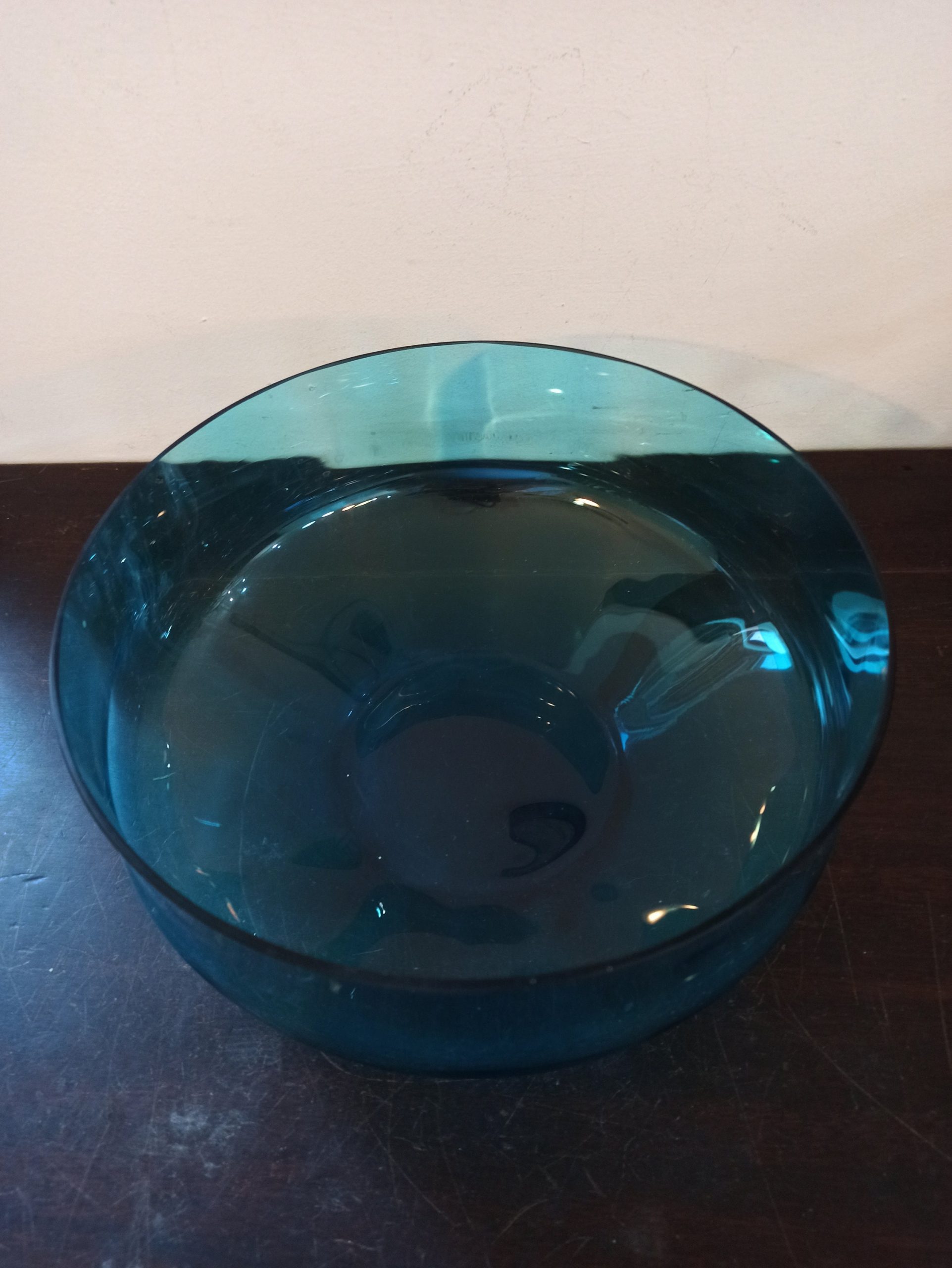 Blue Glass Serving Bowl / Fruit Bowl.