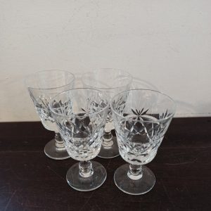 Vintage Brierley Crystal Liqueur Glasses. Set of 4. Excellent Condition.