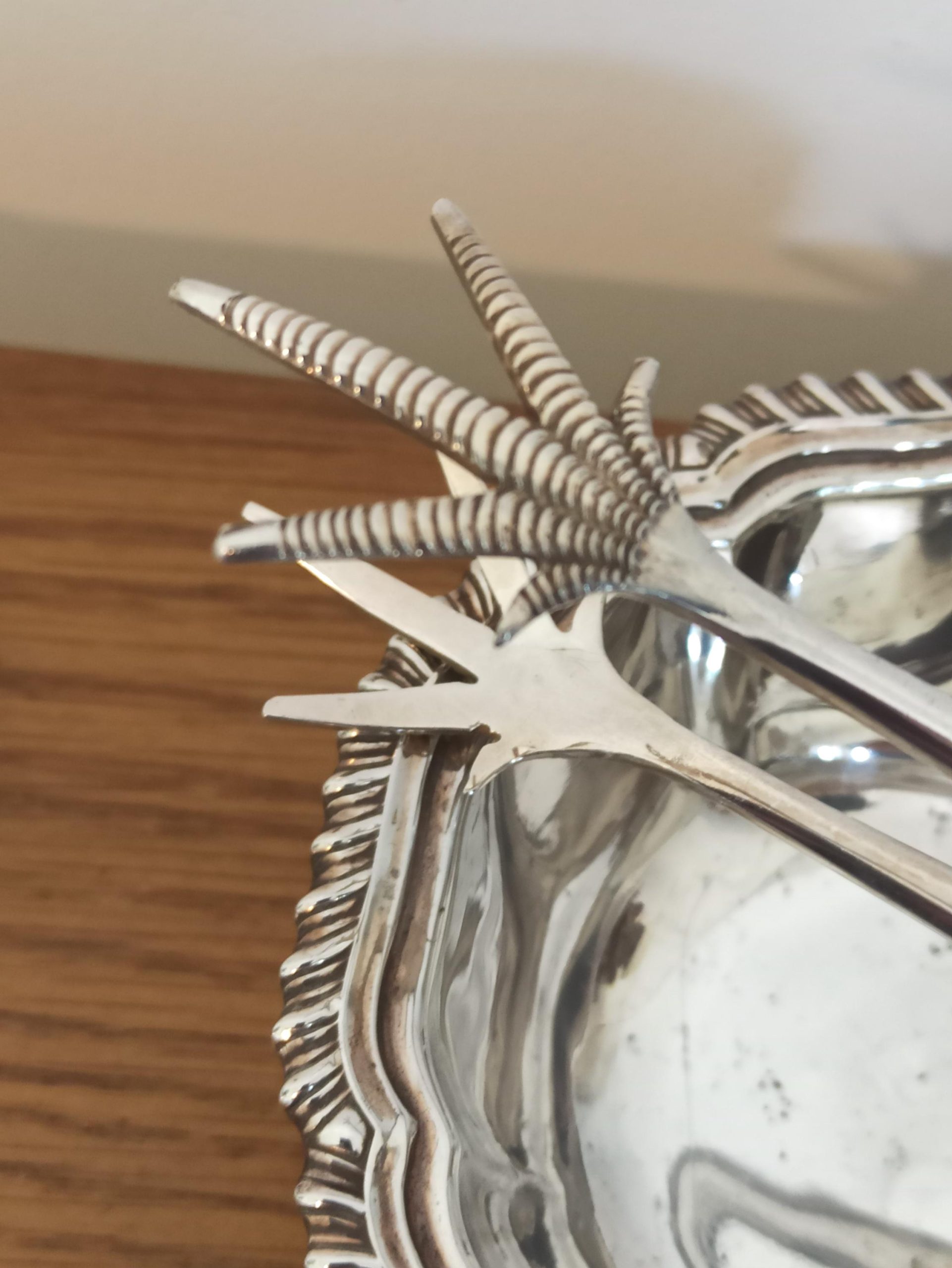 Silver Plated Sauce Boats with Stands And Sugar Bowl with Tongs. - Image 8