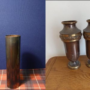 Vintage Metal Trench Art Vases - Enamelled Looks, Various Styles