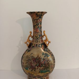 Vintage Chinese Tall Vase. Twin Handled. Moon Flask. Good Condition.