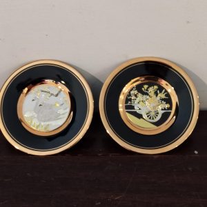 Chokin Ware Pin Dishes. Excellent Condition. 24ct Gold.
