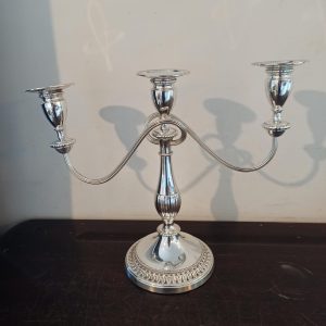 Vintage Triple Candleabra. Chrome Plated. Good Condition.