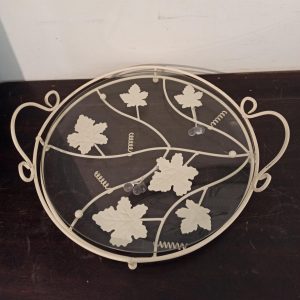 Glass and Metal Cake Stand / Tray. Vintage