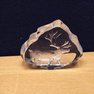 Vintage Glass Reindeer Paperweight. Excellent Condition.