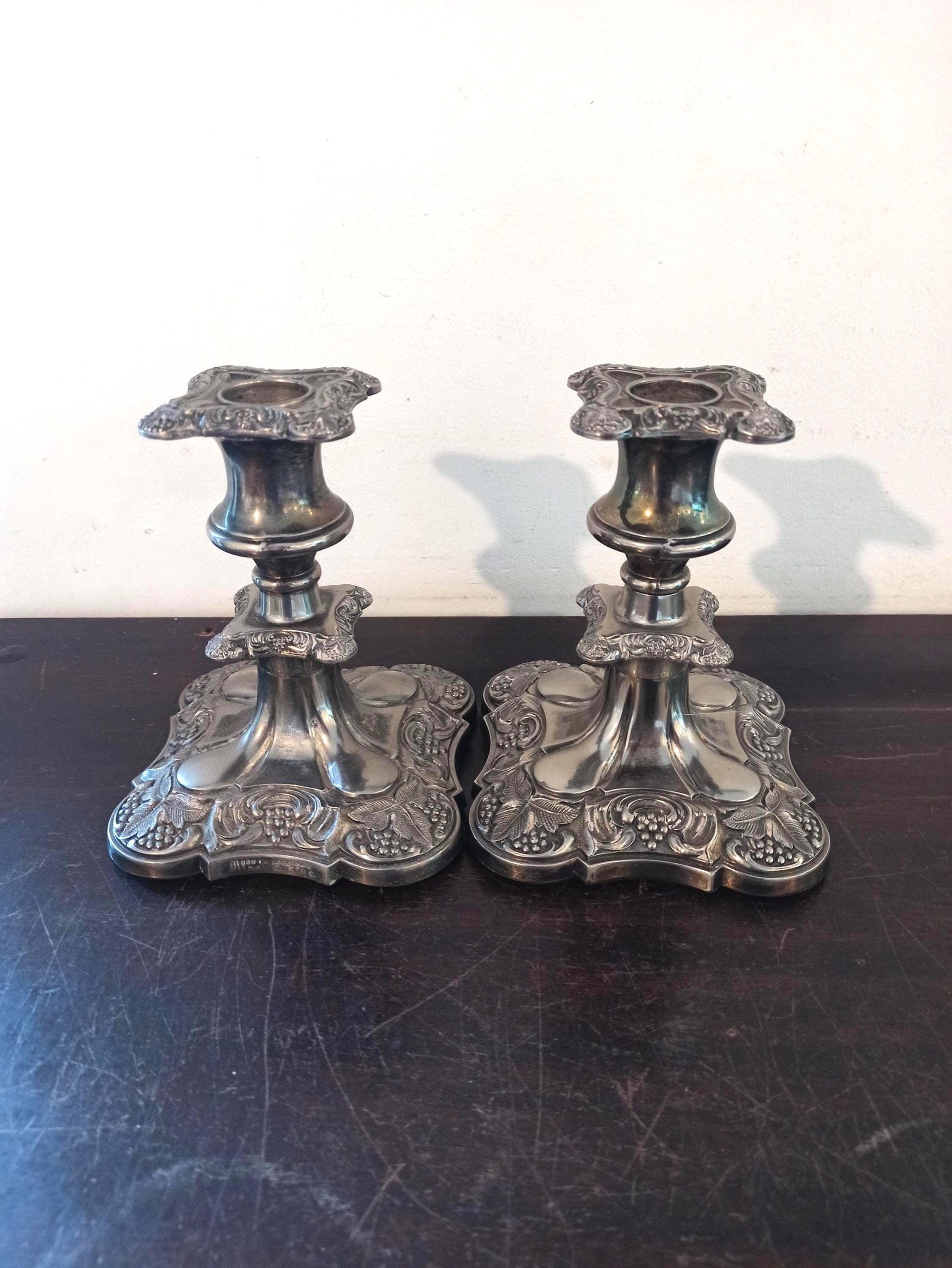 A Pair of Silver Plated Candlesticks. Very Good Condition.