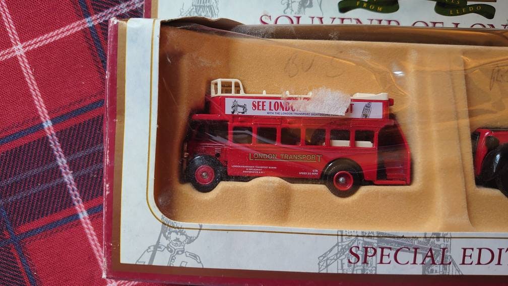 Souvenir of London edition miniature Royal Mail Can and Open Topped Sightseeing Bus - Image 3