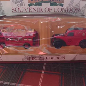 Souvenir of London edition miniature Royal Mail Van and Open-Topped Sightseeing Bus