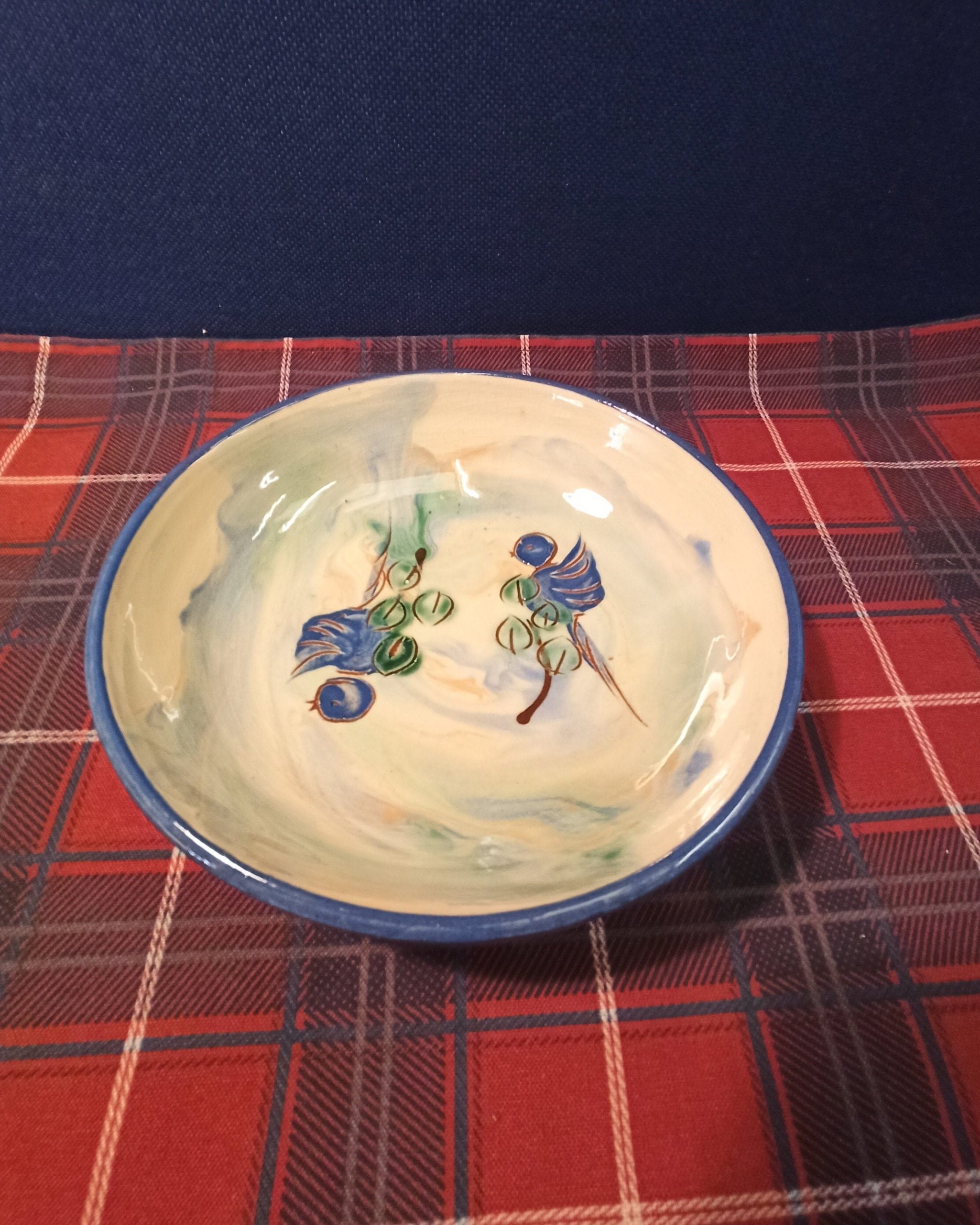 Glazed Earthenware Fruit Bowl - Mediterranean - Vintage. - Image 2