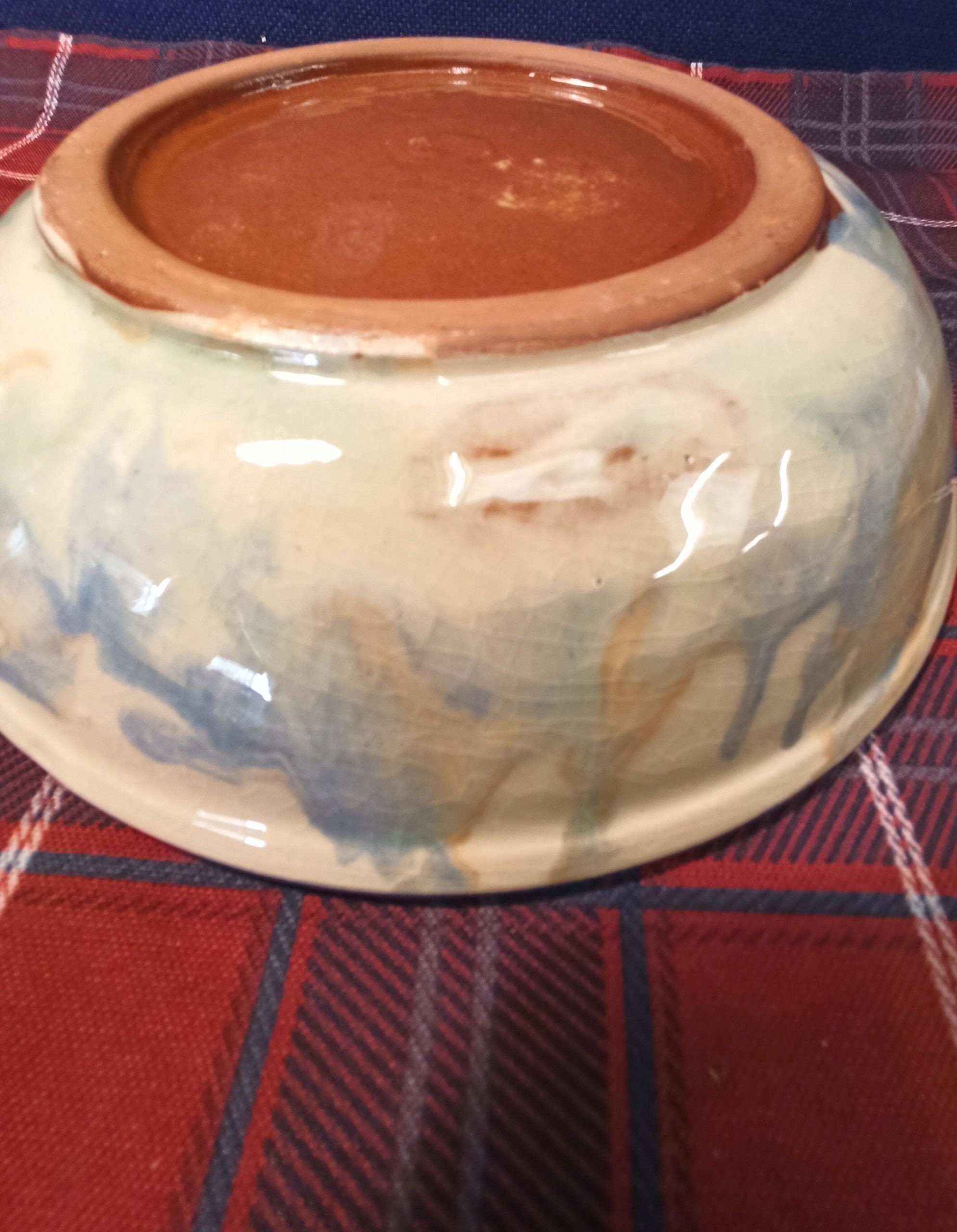 Glazed Earthenware Fruit Bowl - Mediterranean - Vintage. - Image 7