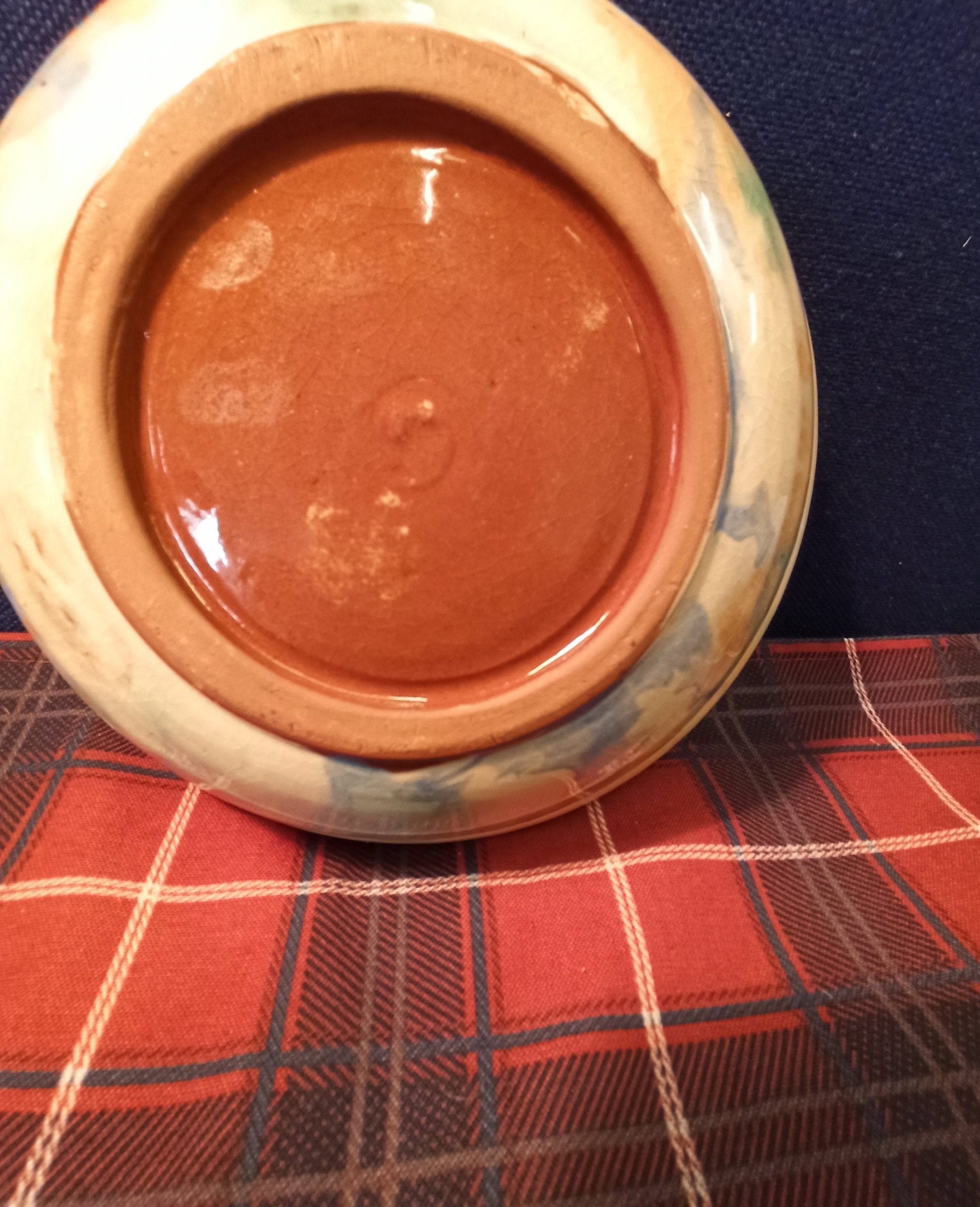 Glazed Earthenware Fruit Bowl - Mediterranean - Vintage. - Image 9
