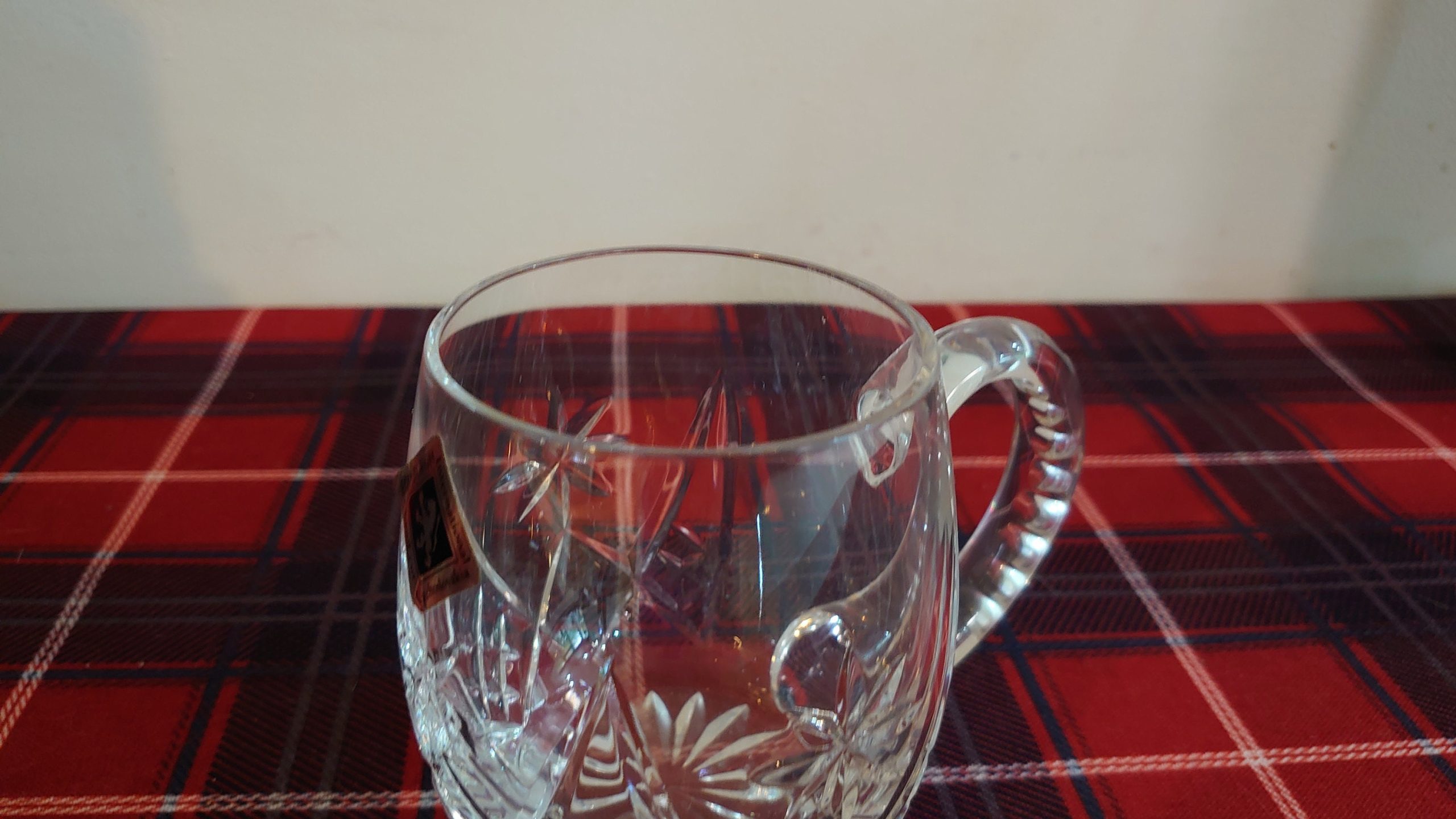 Czechoslovakian International Edinburgh Crystal Half Pint Glass Tankard - Excellent Condition - Hand Cut - 9.5cm tall - Image 6