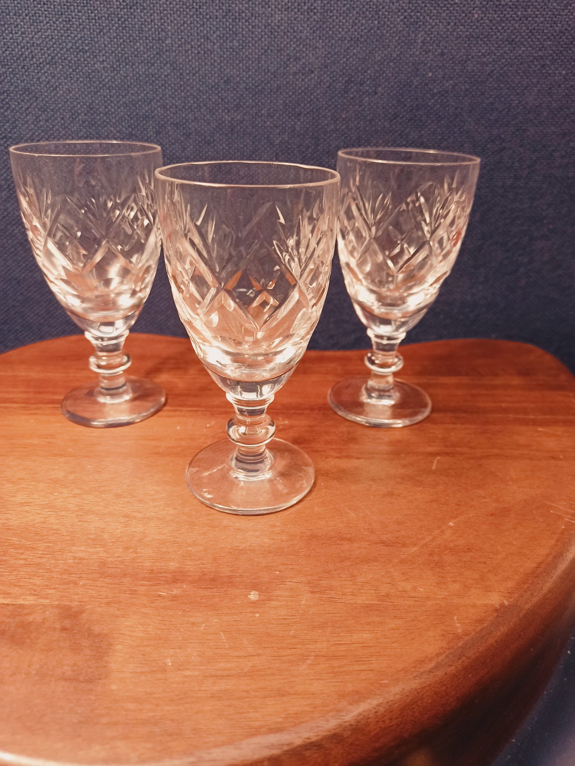 Vintage Trio of Sherry / Liqueur Glasses. Very Good Condition