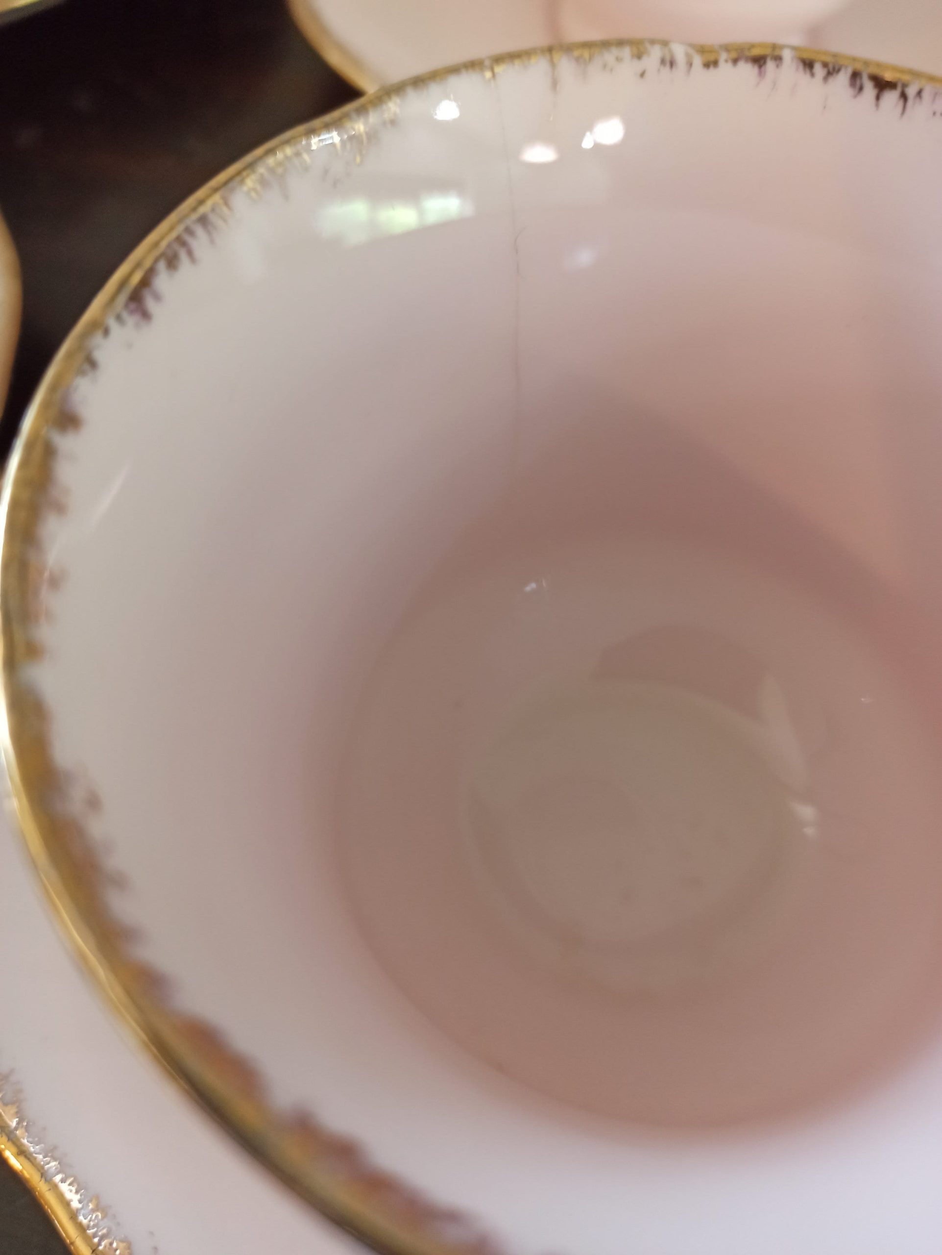 Vintage Baby Pink Vale Cups and Saucers. (Two Duos) Made in Longton, England. - Image 6