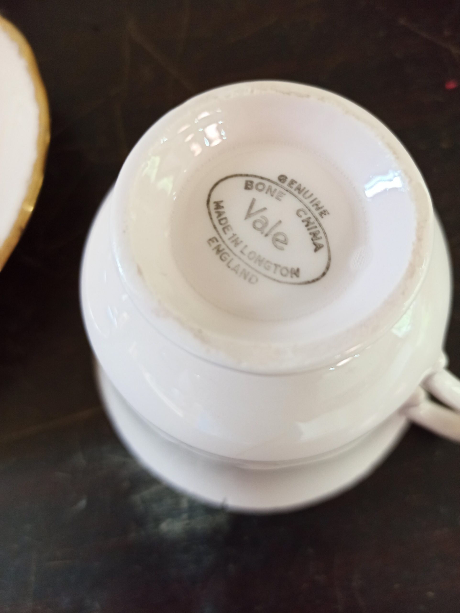 Vintage Baby Pink Vale Cups and Saucers. (Two Duos) Made in Longton, England. - Image 8