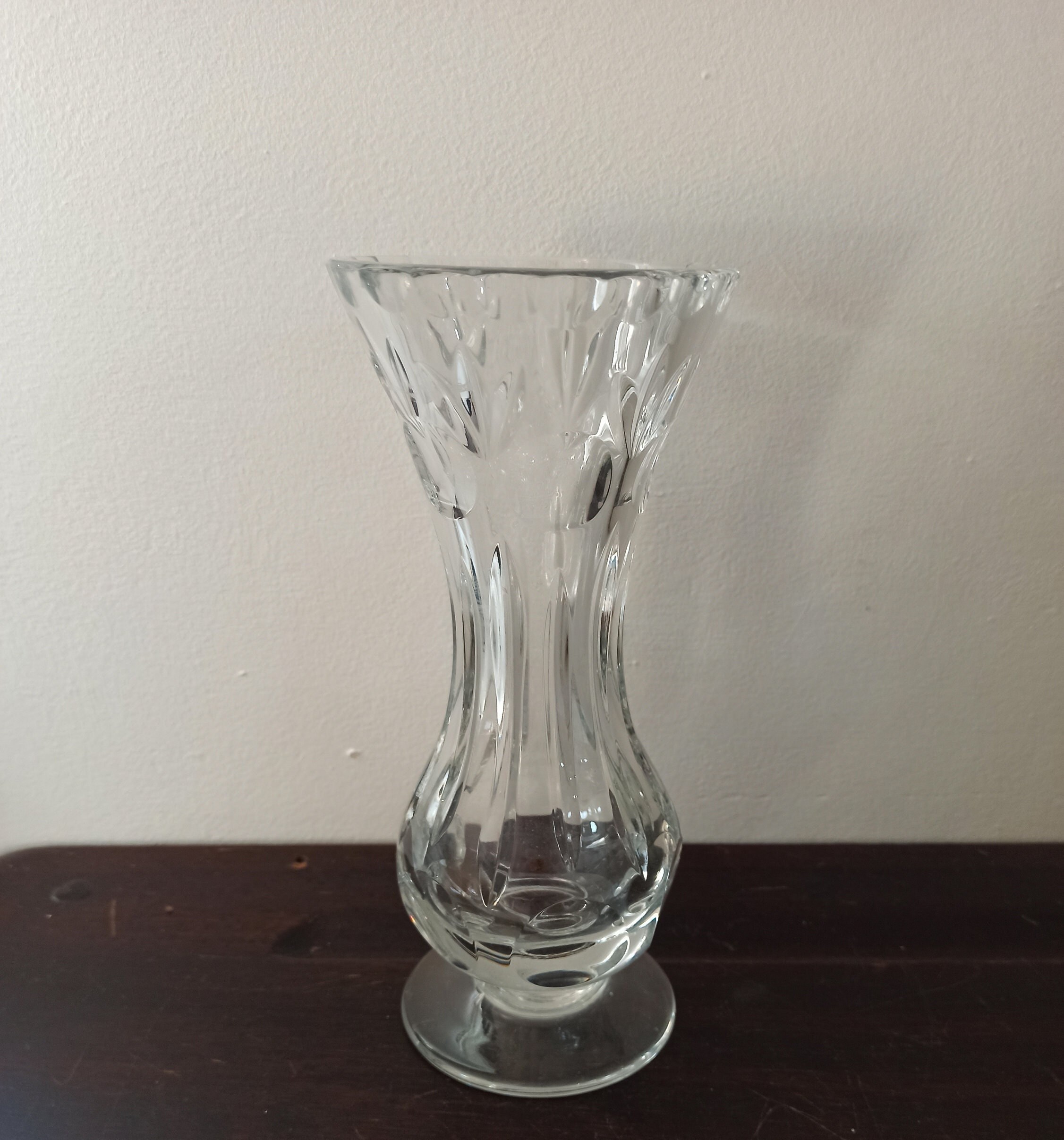 Vintage Tapered Crystal Vase. Excellent Condition.