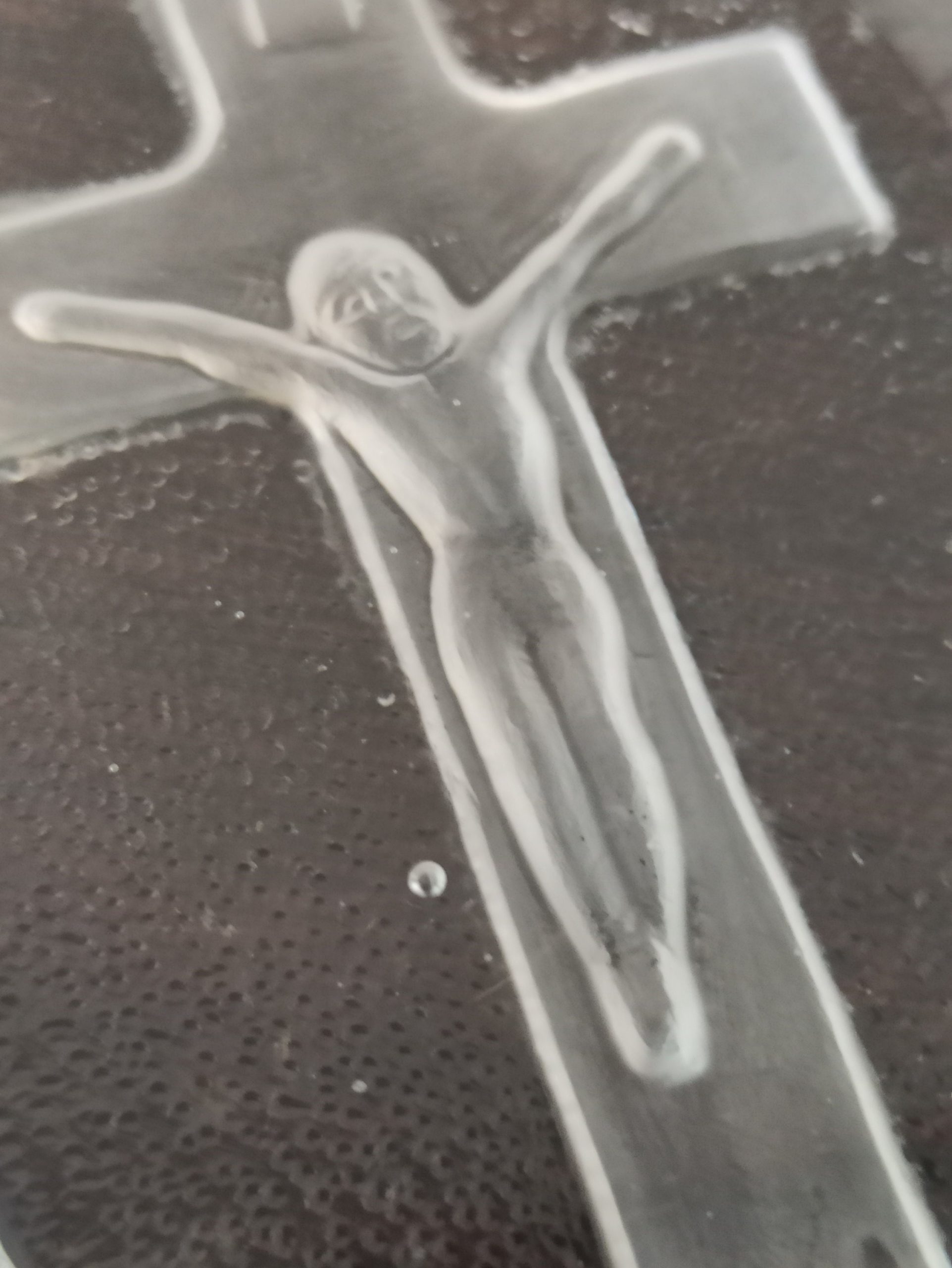 Vintage Clear Glass Paperweight. Religous Scene. Excellent Condition. - Image 6