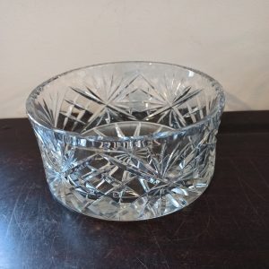 Vintage Very Heavy Glass Crystal Fruit Bowl. Deep Cut. Very Good Condition.