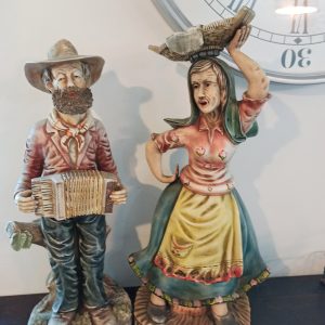 The Fishermans Wife And Husband. Ceramic Vintage. Good Overall Condition.