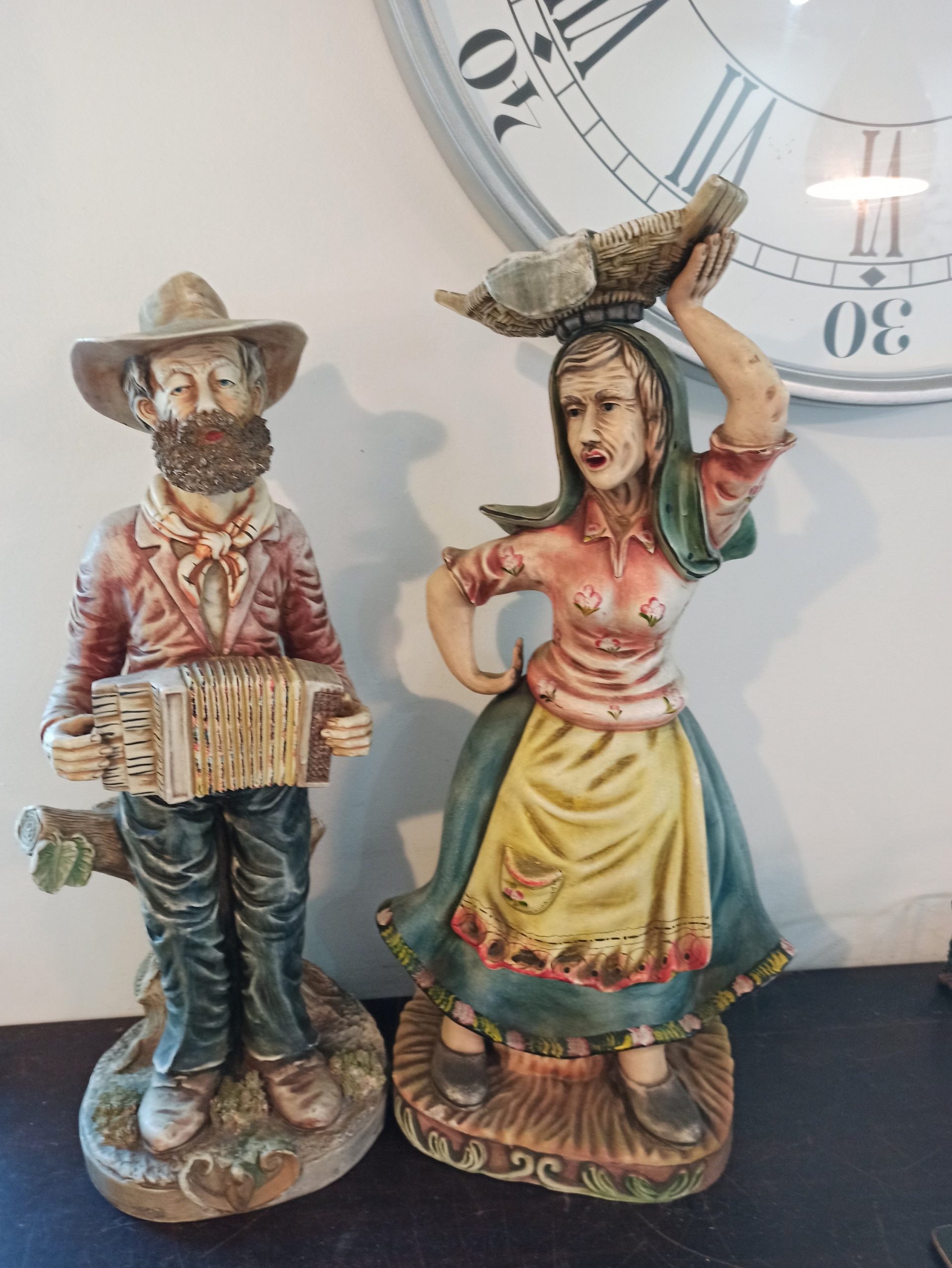 The Fishermans Wife And Husband. Ceramic Vintage. Good Overall Condition.