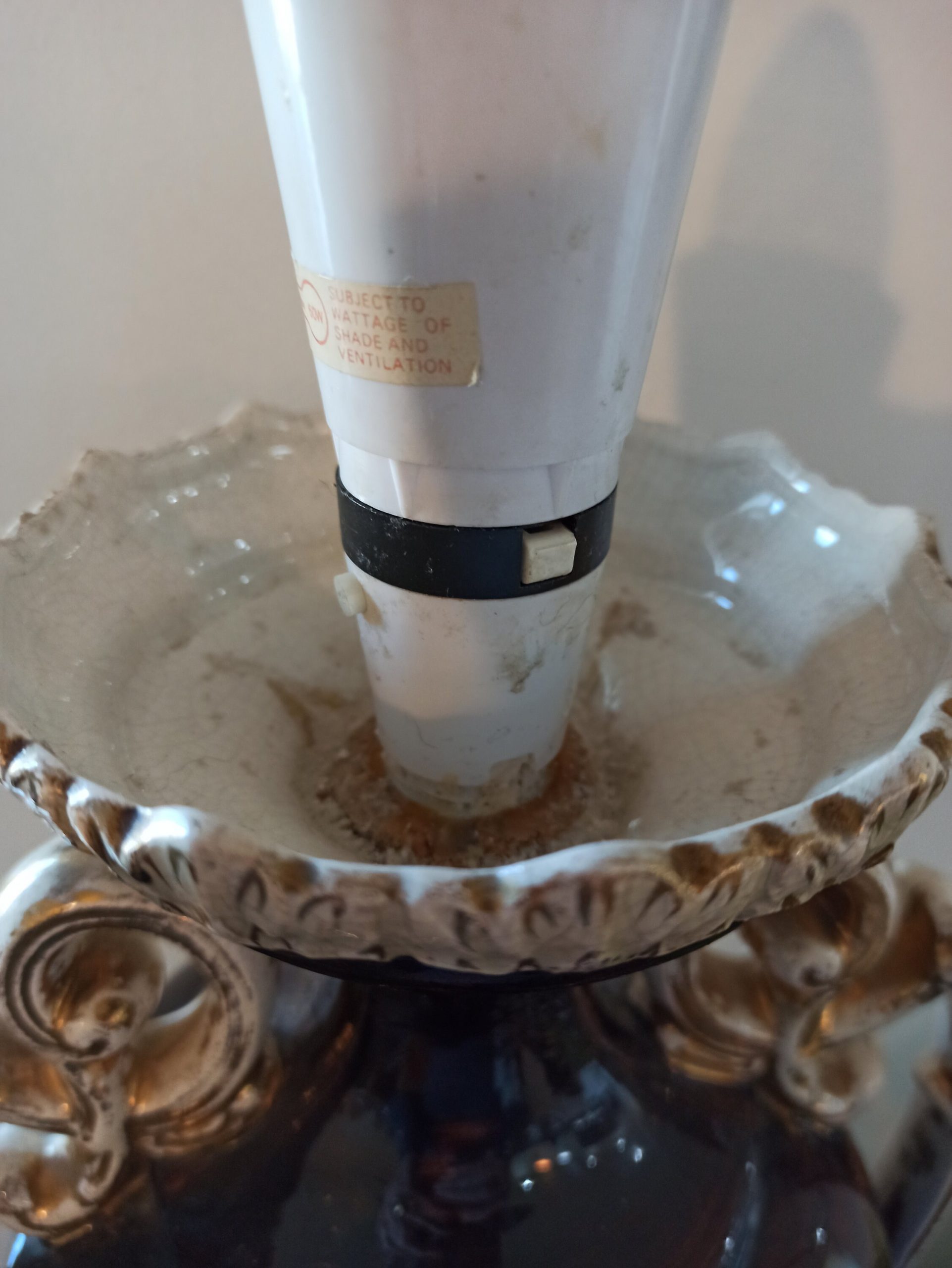 Tall Table Lamp In The Style of Royal Crown Derby. Good Condition PAT tested and Working. - Image 2