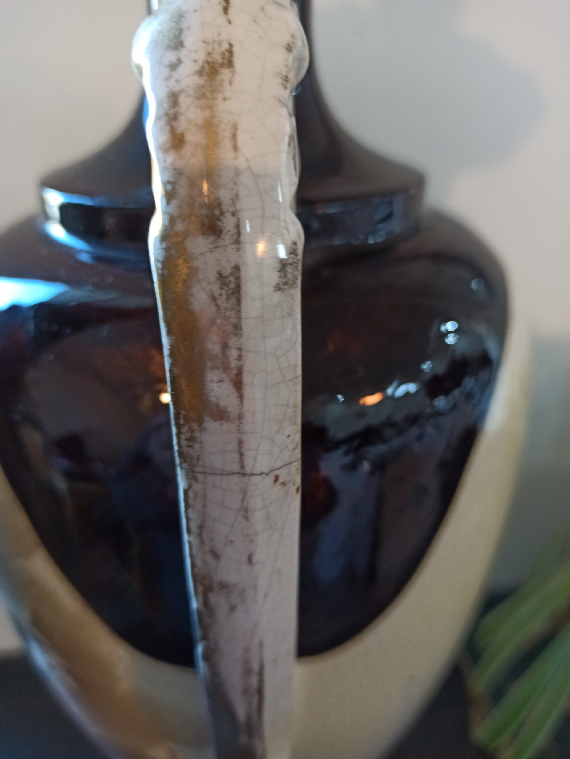 Tall Table Lamp In The Style of Royal Crown Derby. Good Condition PAT tested and Working. - Image 5