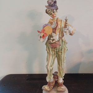 Vintage Leonardo Clown Ornamental Figurine. The Circus Comes To Town. Very Tall.