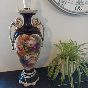 Tall Table Lamp In The Style of Royal Crown Derby. Good Condition PAT tested and Working.