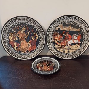 Greek Wall Plates. Warriors and Greek God. Vintage.