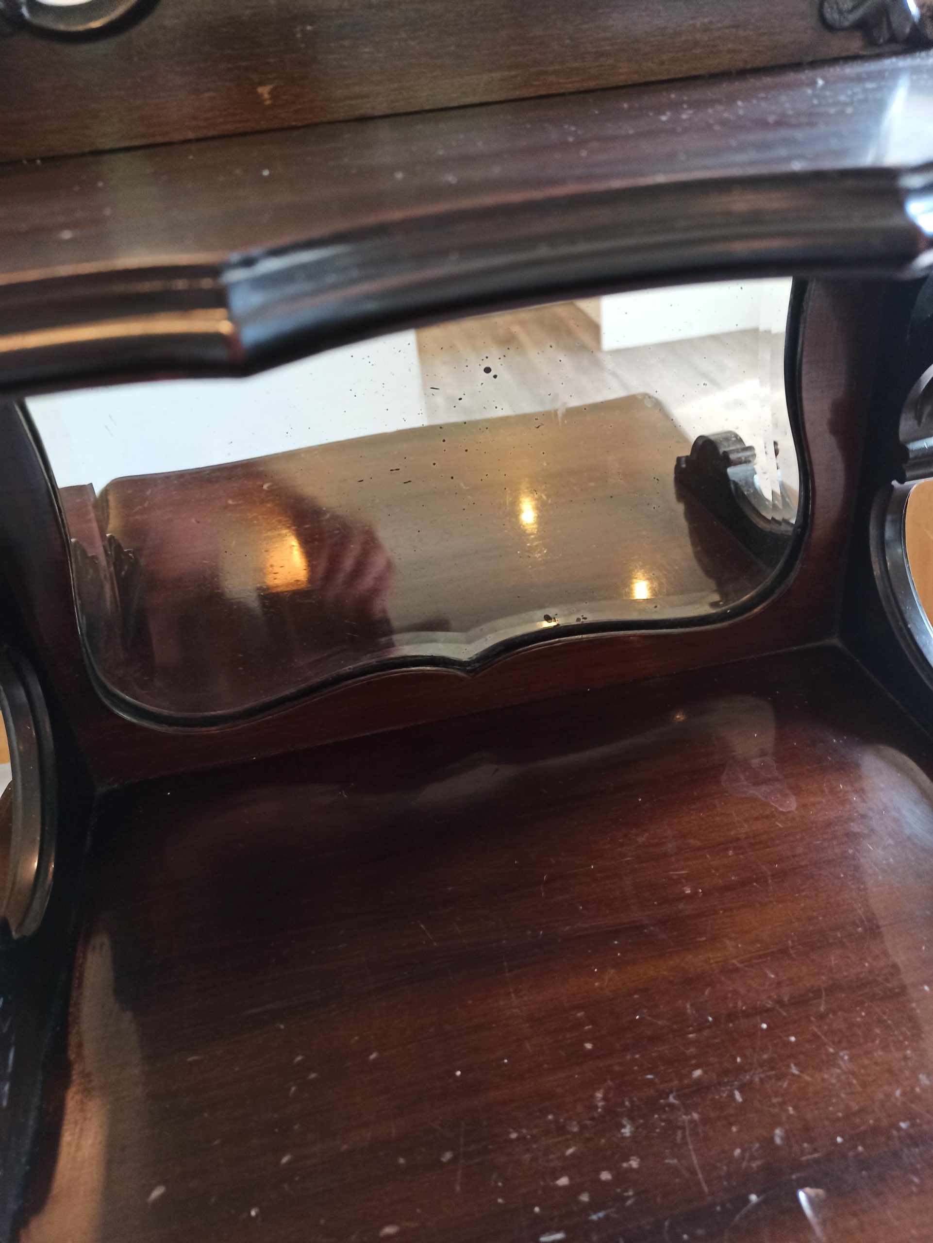 Vintage Coal Box or Compactum. Pull Down Storage, With Small Mirror. - Image 6