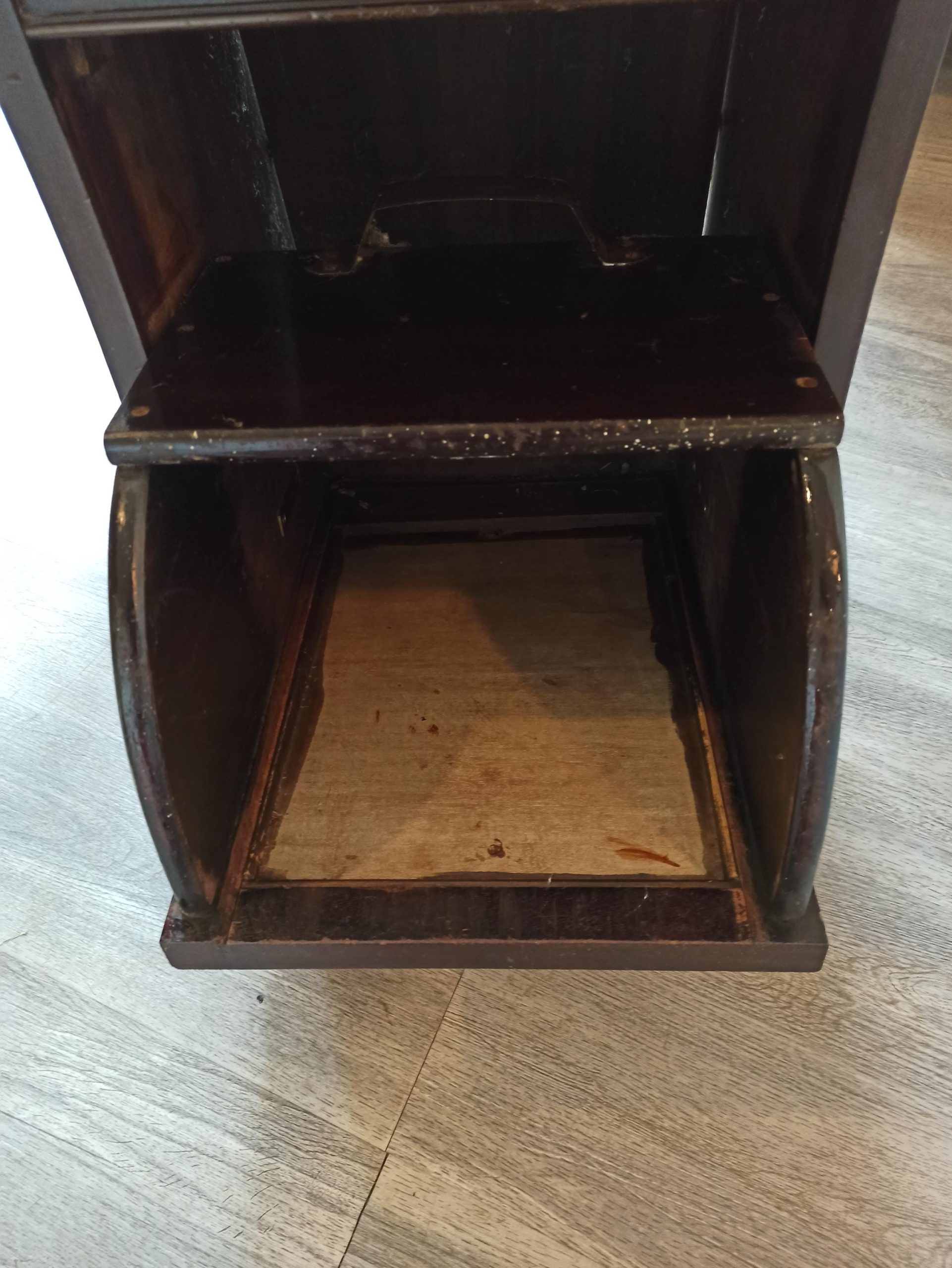 Vintage Coal Box or Compactum. Pull Down Storage, With Small Mirror. - Image 8