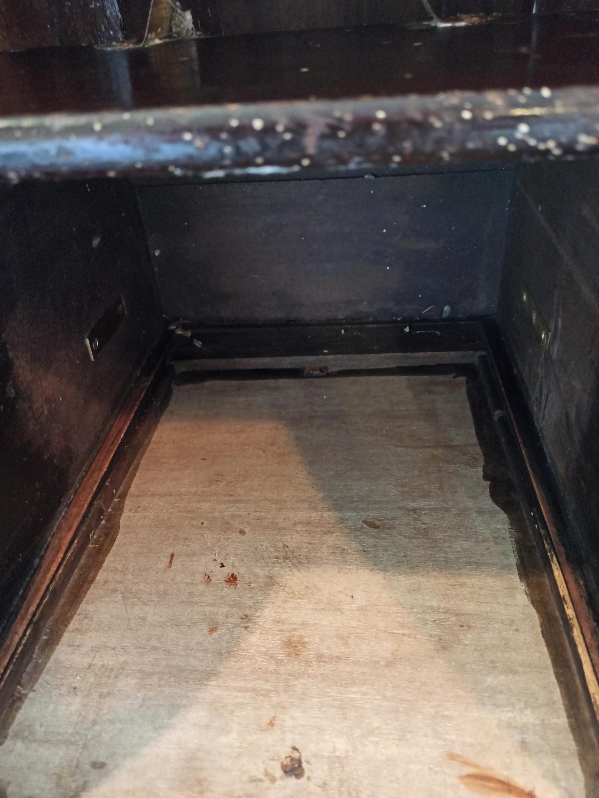 Vintage Coal Box or Compactum. Pull Down Storage, With Small Mirror. - Image 9