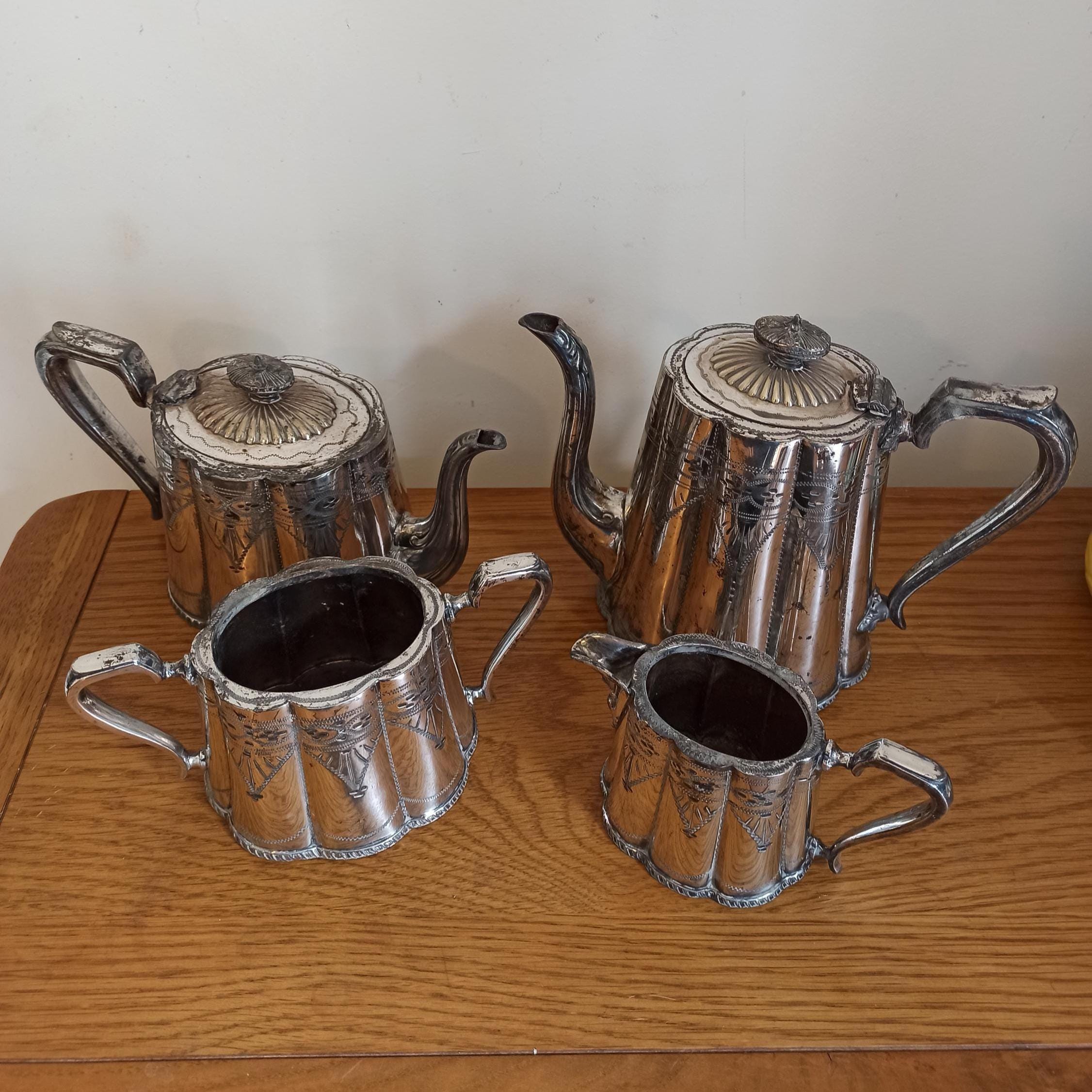 EPBM 4 Piece Teaset. Water Pot, Teapot, Milk Jug and Sugar Bowl. - Image 2