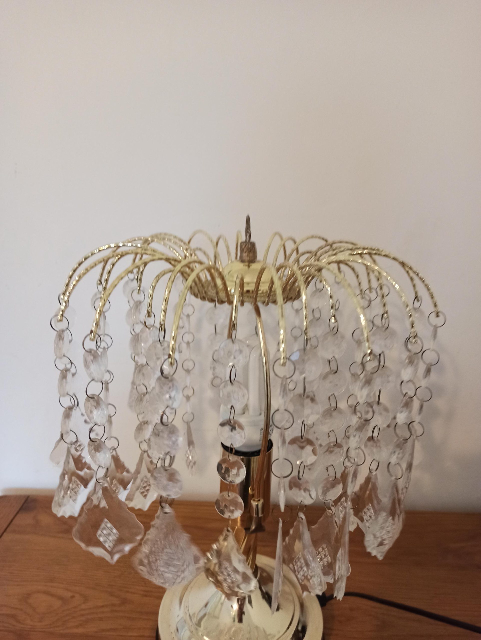 Small Pendant Table Lamp. Acrylic and Polished Brass. - Image 4