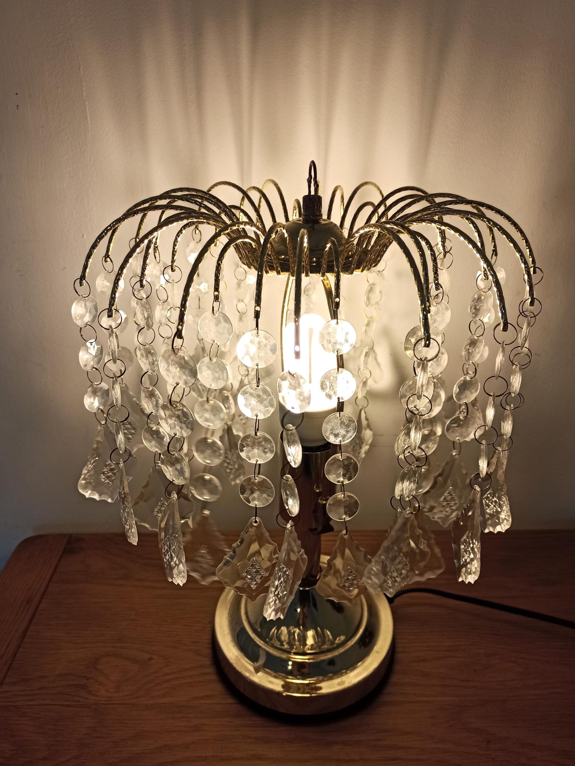 Small Pendant Table Lamp. Acrylic and Polished Brass. - Image 2