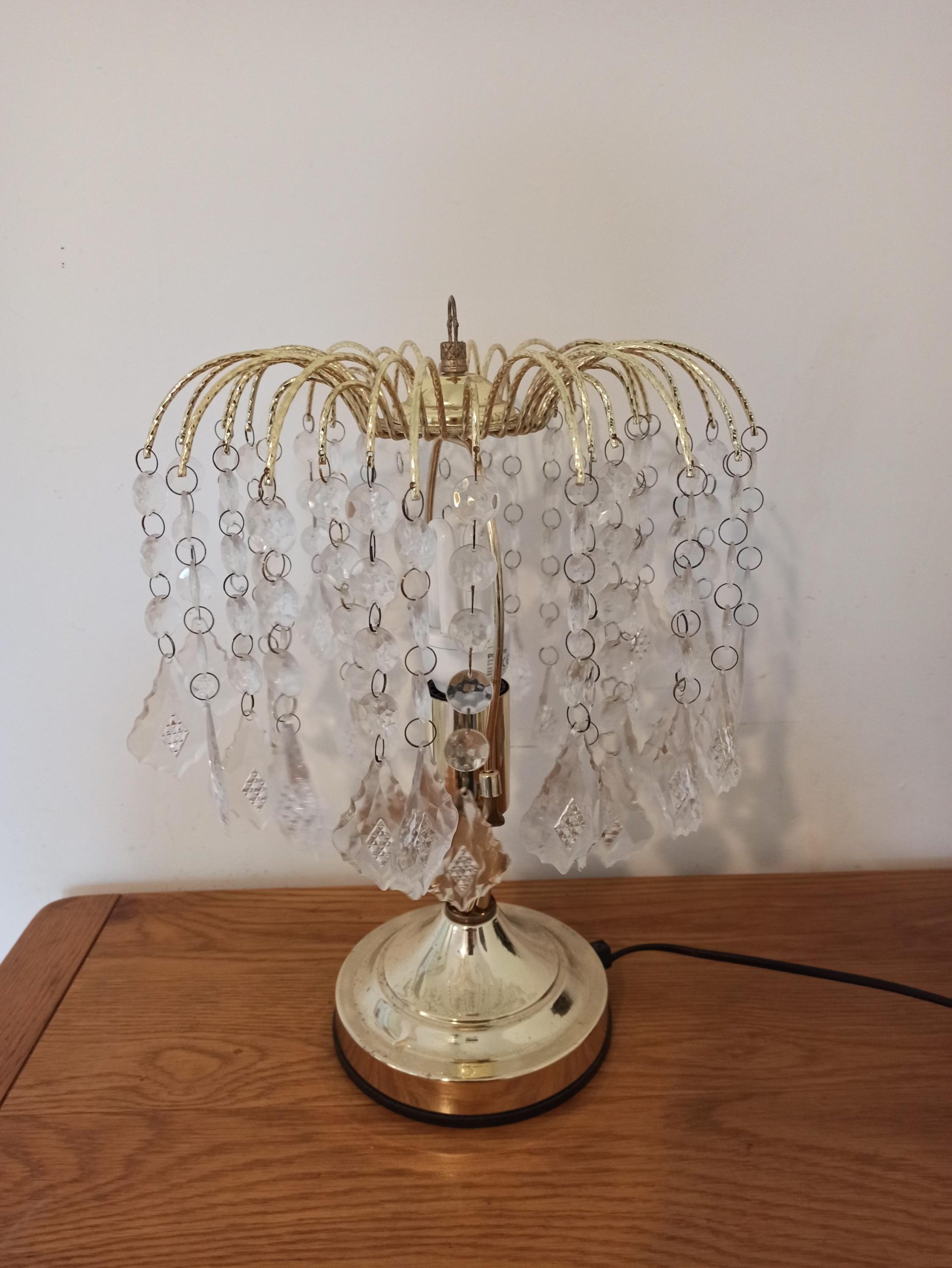 Small Pendant Table Lamp. Acrylic and Polished Brass. - Image 3