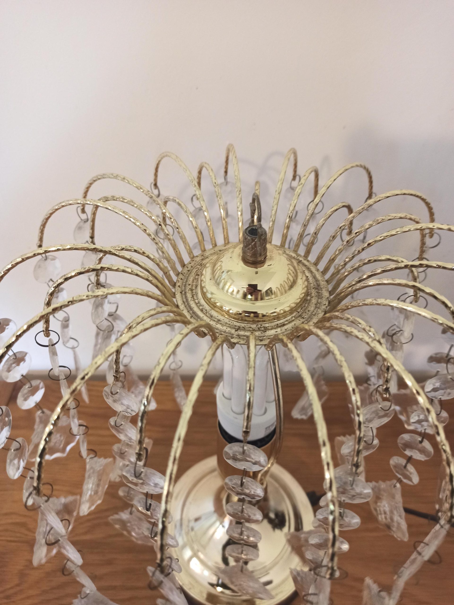 Small Pendant Table Lamp. Acrylic and Polished Brass. - Image 5