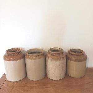 Vintage Salt Glazed Earthern Ware Containers.