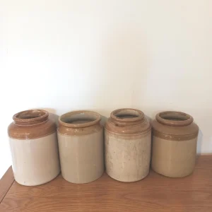 Vintage Salt Glazed Earthenware Containers.