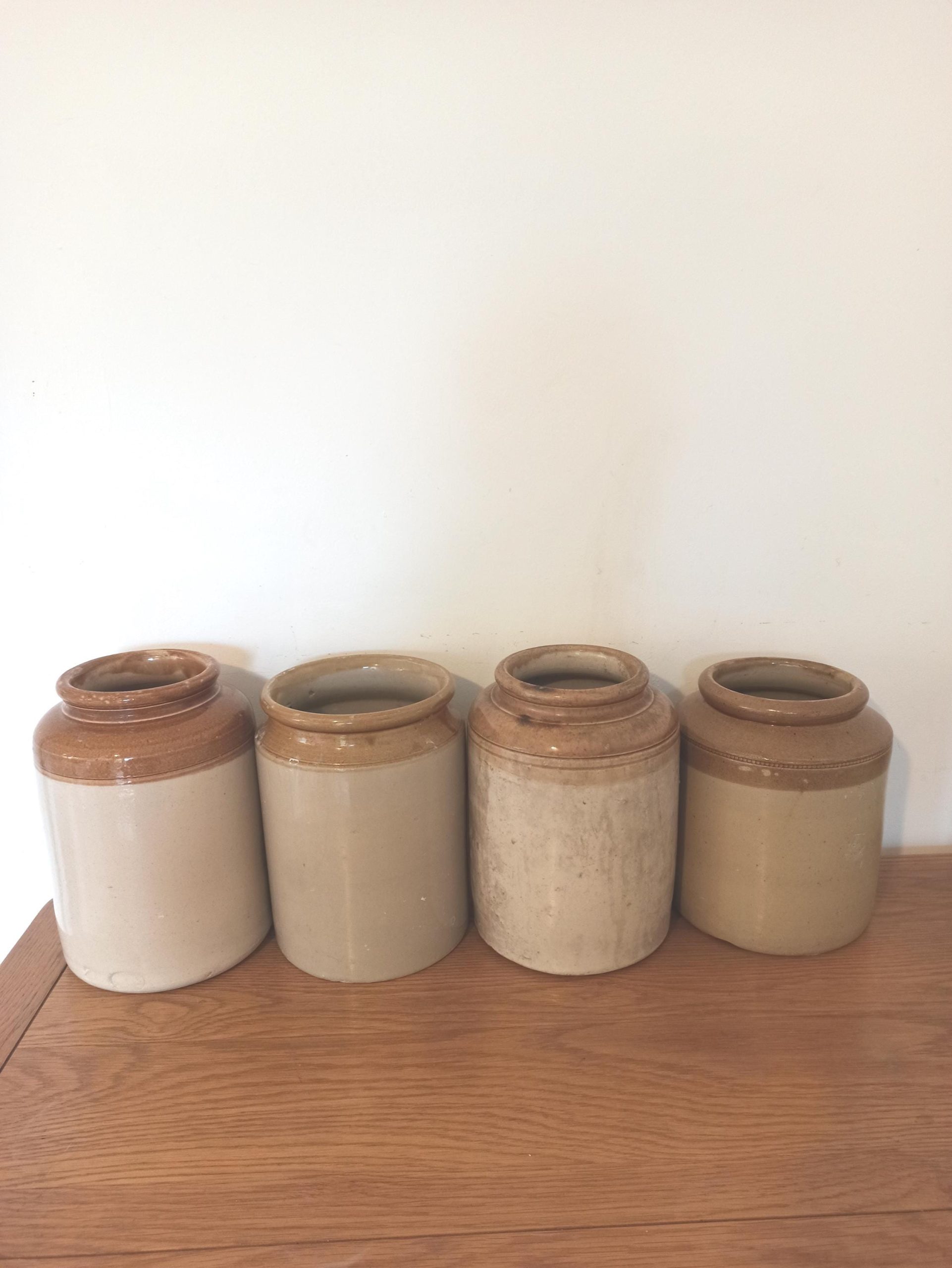 Vintage Salt Glazed Earthern Ware Containers.