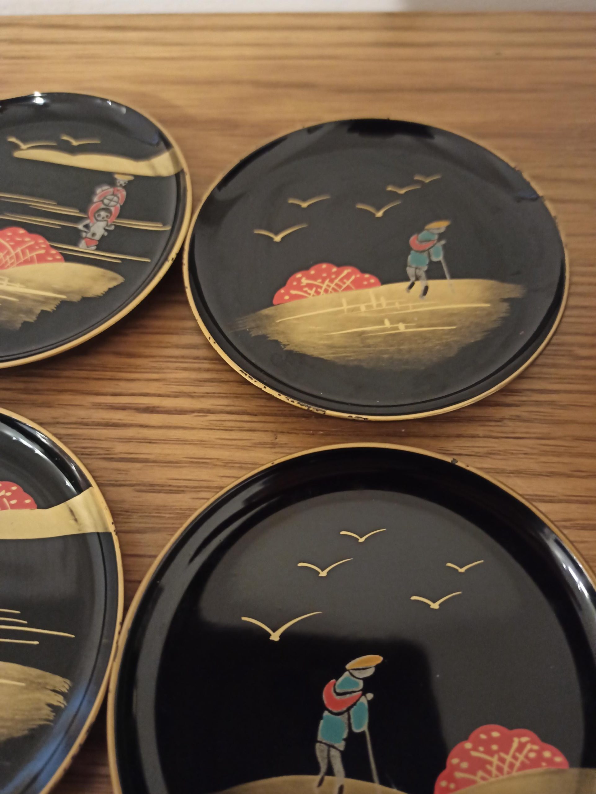 Sets of Japanese Laquered Coasters. Vintage. Good Condition. - Image 7